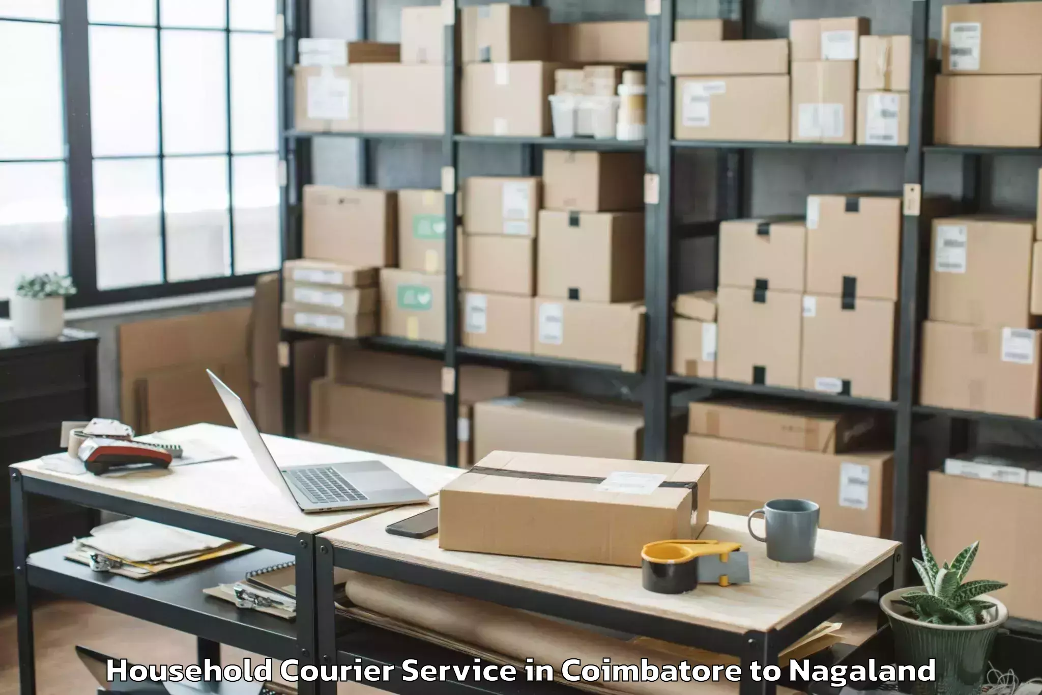 Reliable Coimbatore to Naginimora Household Courier